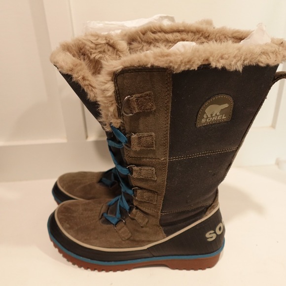 Sorel Snow Boots Women 8.5 Multicolor Lace Up Joan Of Arctic Mid-Calf NL2094-213 - Picture 1 of 12